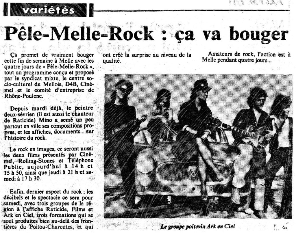 1984.09.19-NR-Vienne-MinoPRE-1024x807 "Pele-Melle Rock" Ark en Ciel, Raticide, Mino (22/09/84)
