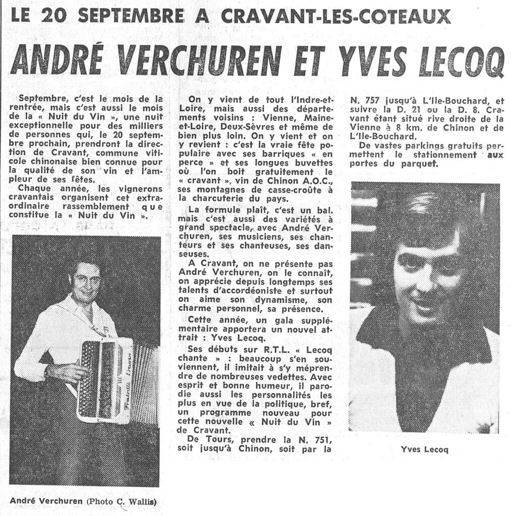 1975.09.17-NRCO.5ADPREa-1013x1024 "Nuit du vin" André Verchuren, Yves Lecoq (20/09/75)