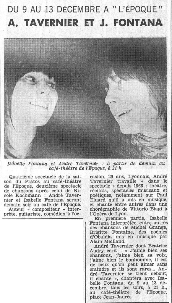 1975.12.08-NRCO.4ADPREb-582x1024 André Tavernier, Isabelle Fontana (09 au 13/12/75)