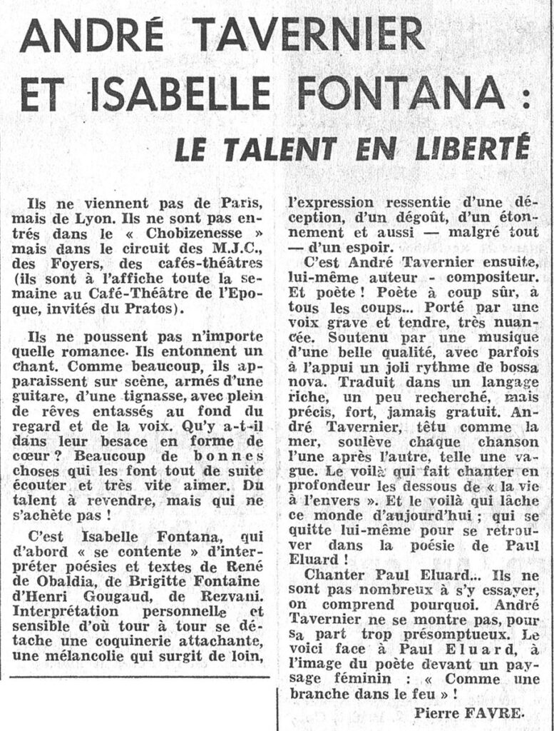 1975.12.11-NRCO.4ADPREb-777x1024 André Tavernier, Isabelle Fontana (09 au 13/12/75)