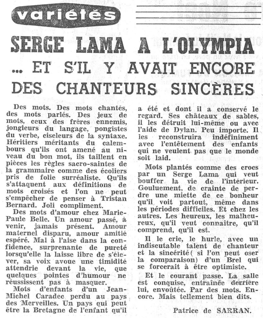 1975.12.16-NRCO.4ADPREa-847x1024 Serge Lama, Frères Ennemis, Marie-Paule Belle (12/12/75)