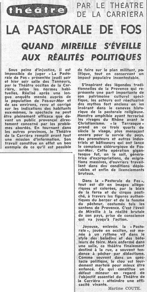 1976.02.06-NRCO.3ADPREb-516x1024 Coups de feu contre le Théâtre Populaire Occitant "La pastorale de Fos" (04 et 05/02/76)