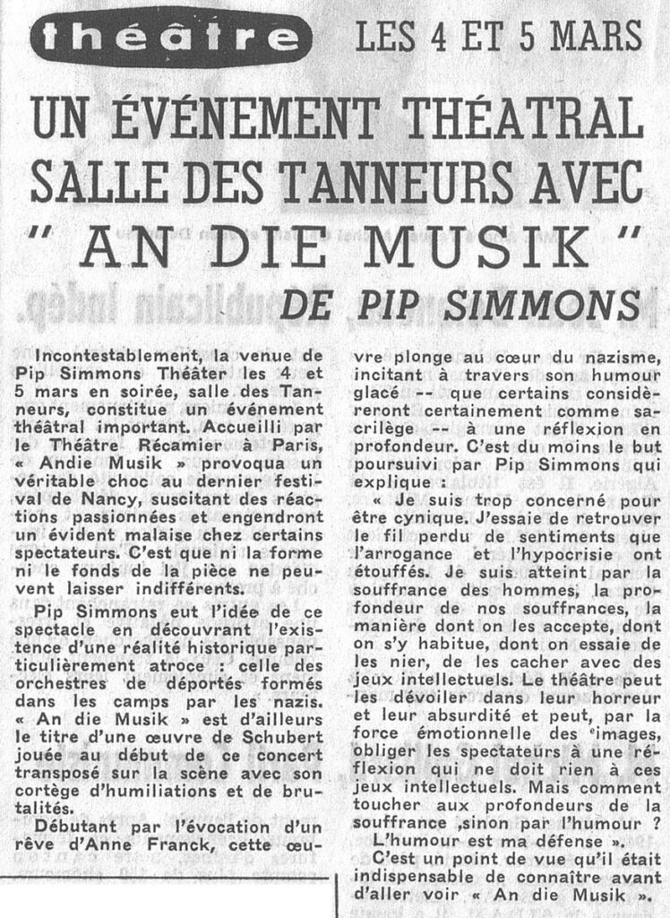 1976.03.01-NRCO.4ADPREa-748x1024 Pip Simmons Theater "An die musik" (04 et 05/03/76)