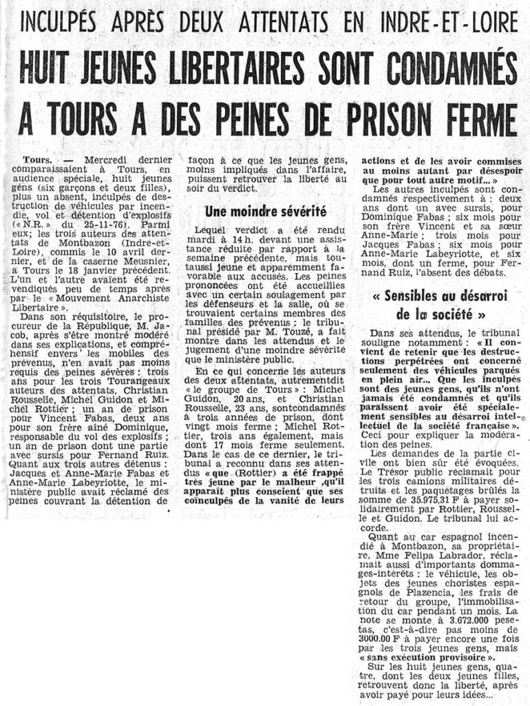 1976.12.01-NRCO.BADPREa-770x1024 Arrestation de trois membres du mouvement anarchiste libertaire