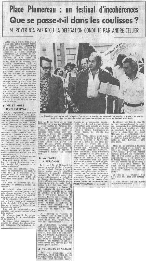 1976.06.21-NRCO.3ADPRE-573x1024 Suppression du festival de la place Plumereau