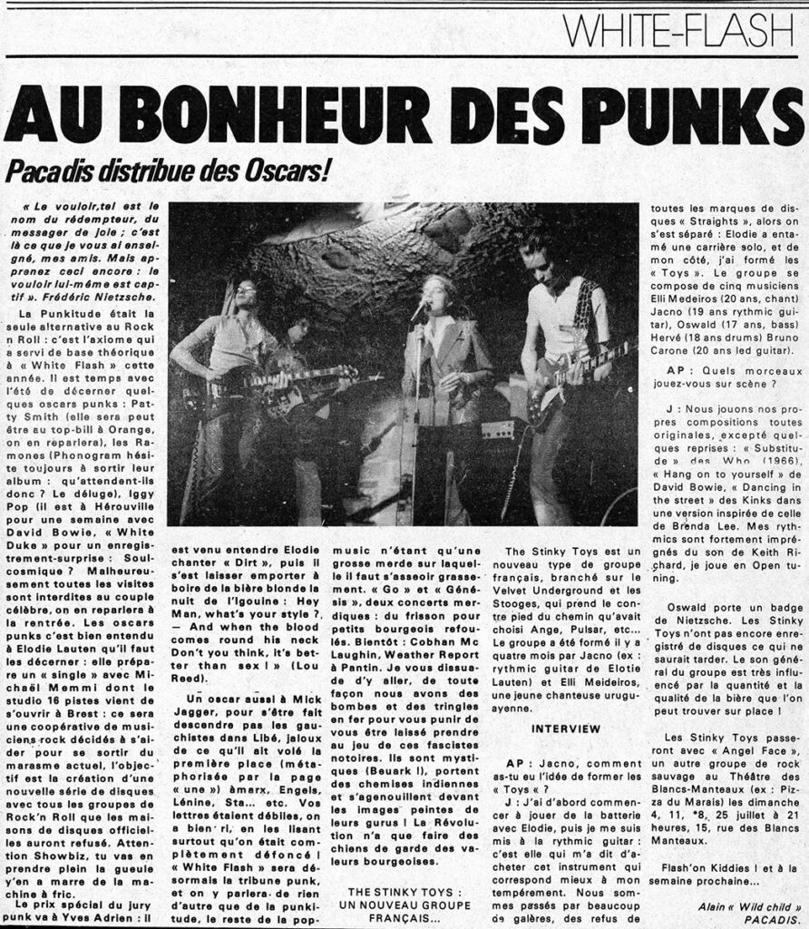 1976.07.02-LiberationElli-PacadisPRE-892x1024 AU BONHEUR DES PUNKS - Pacadis distribue des Oscars !