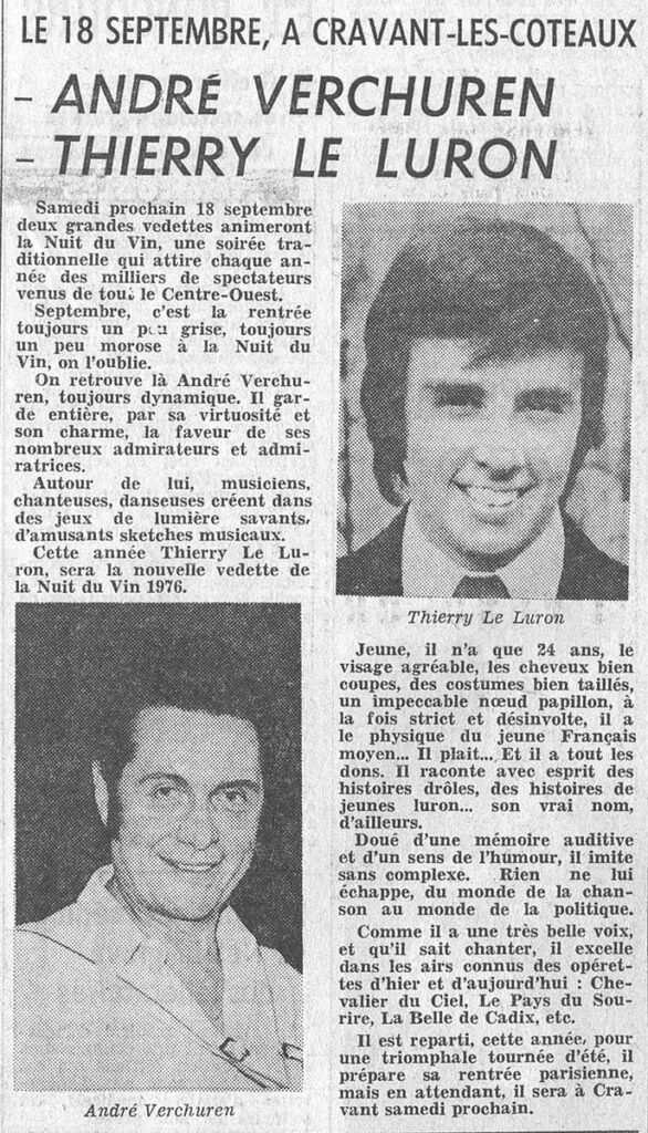 1976.09.15-NRCO.4ADPREb-586x1024 "Nuit du vin" André Verchuren, Thierry le Luron (18/09/76)