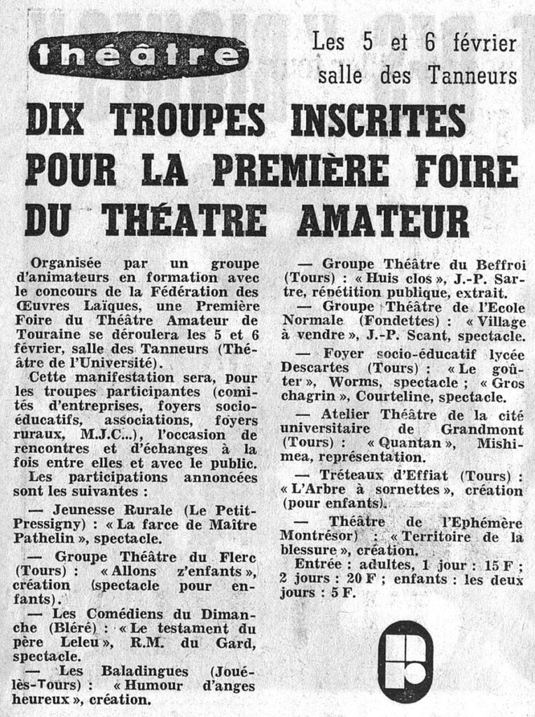 1977.02.02-NRCO.3ADa-764x1024 "Foire au Théâtre Amateur de Touraine" (05 et 06/02/77)
