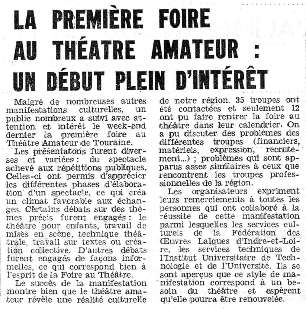 1977.02.11-NRCO.4ADa-1013x1024 "Foire au Théâtre Amateur de Touraine" (05 et 06/02/77)