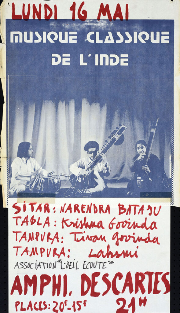 1977.05.16-Affiche01-325-565-imprimee-Oreille-est-Hardie-Copie-589x1024 "Musique classique de l'inde" (16/05/77)