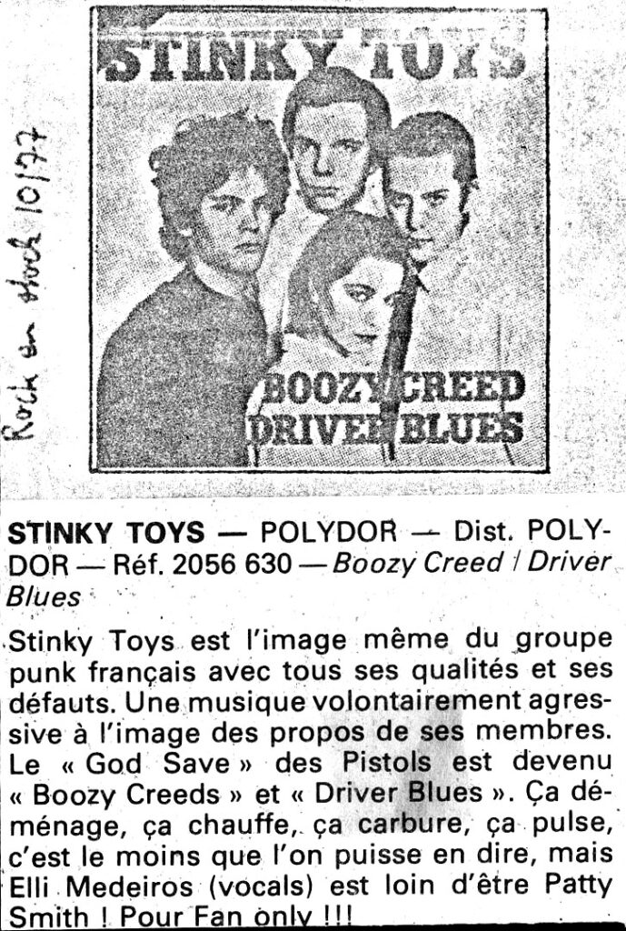 1977.10-Rock-and-FolkElliPRE-689x1024 Stinky Toys "Boozy creed"