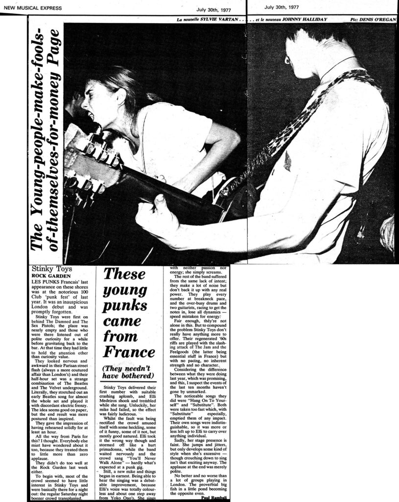 1977.07.30-New-Musical-ExpressElliPRE-815x1024 Stinky Toys (21 au 23/07/77)