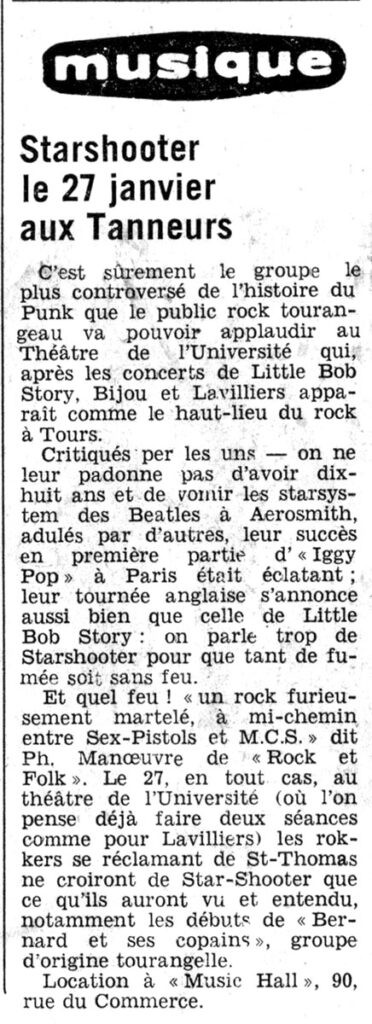 1978.01.25-NRCO.4ADPREc-372x1024 Starshooter, Bernard et ses Copains (27/01/78)