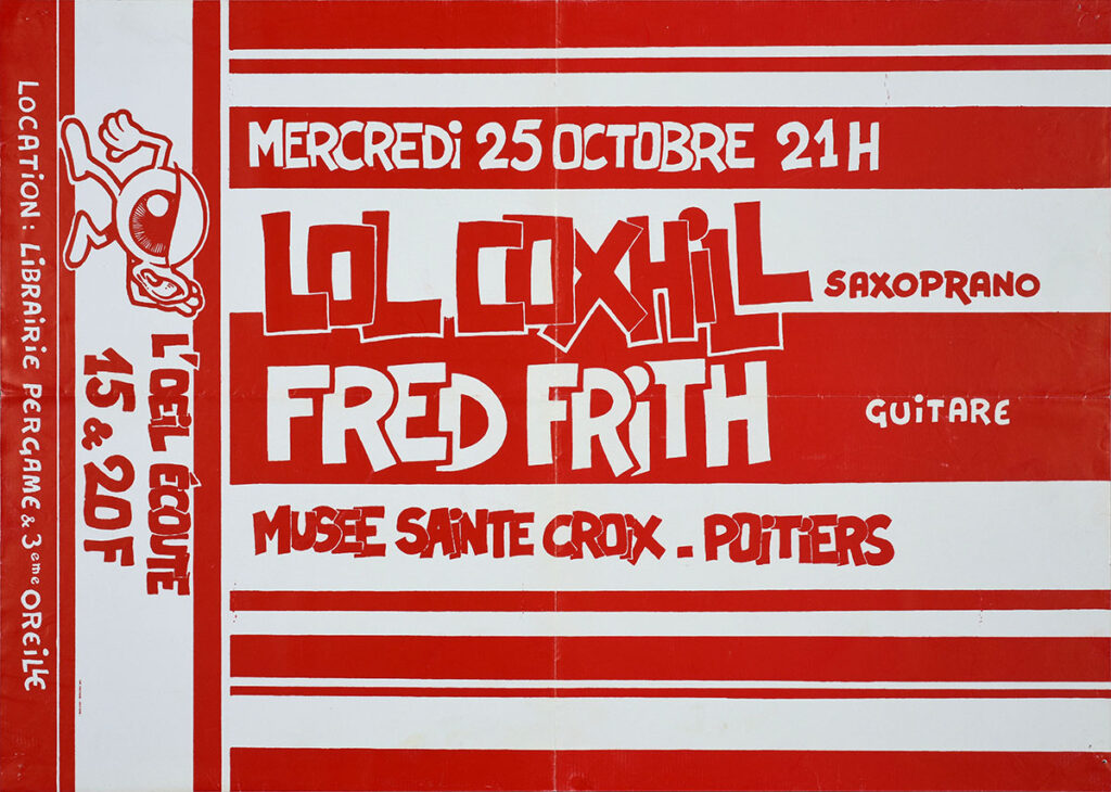 1978.10.25-Affiche01-435-61-imprimee-Oreille-est-Hardie-Copie-1-1024x730 Lol Coxhill et Fred Frith (25/10/78)