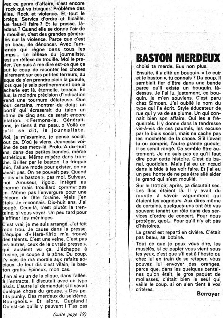1979-Charlie-HebdoElli-BerroyerPRE2-718x1024 "Pour une musique gaie et dynamique" Stinky Toys, Suicide Roméo (13/02/79)