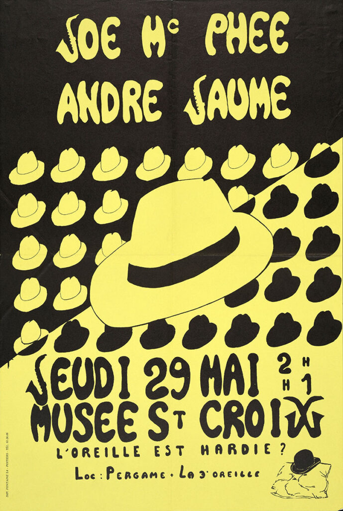 1980.05.29-Affiche01-39-58-imprimee-Oreille-est-Hardie-Copie-689x1024 Joe Mc Phee, André Jaume (29/05/80)