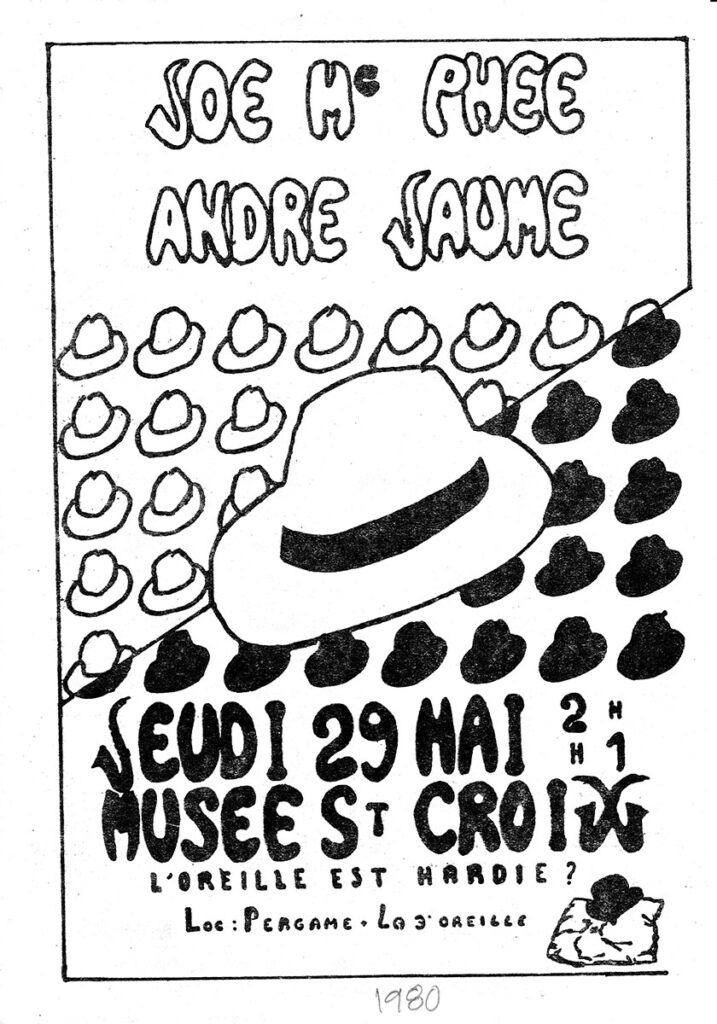 1980.05.29-Flyer01r-Oreille-est-Hardie-717x1024 Joe Mc Phee, André Jaume (29/05/80)