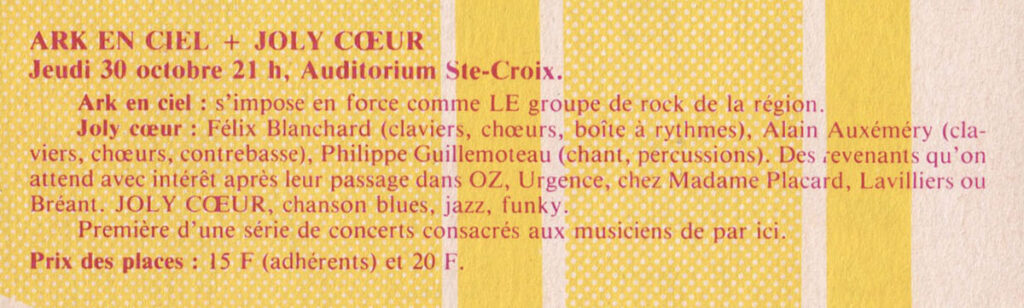 1980.10.01-Affiche01-24-34-imprimee-Oreille-est-HardiePROb-1024x308 Ark-en-Ciel, Joly Cœur (30/10/80)