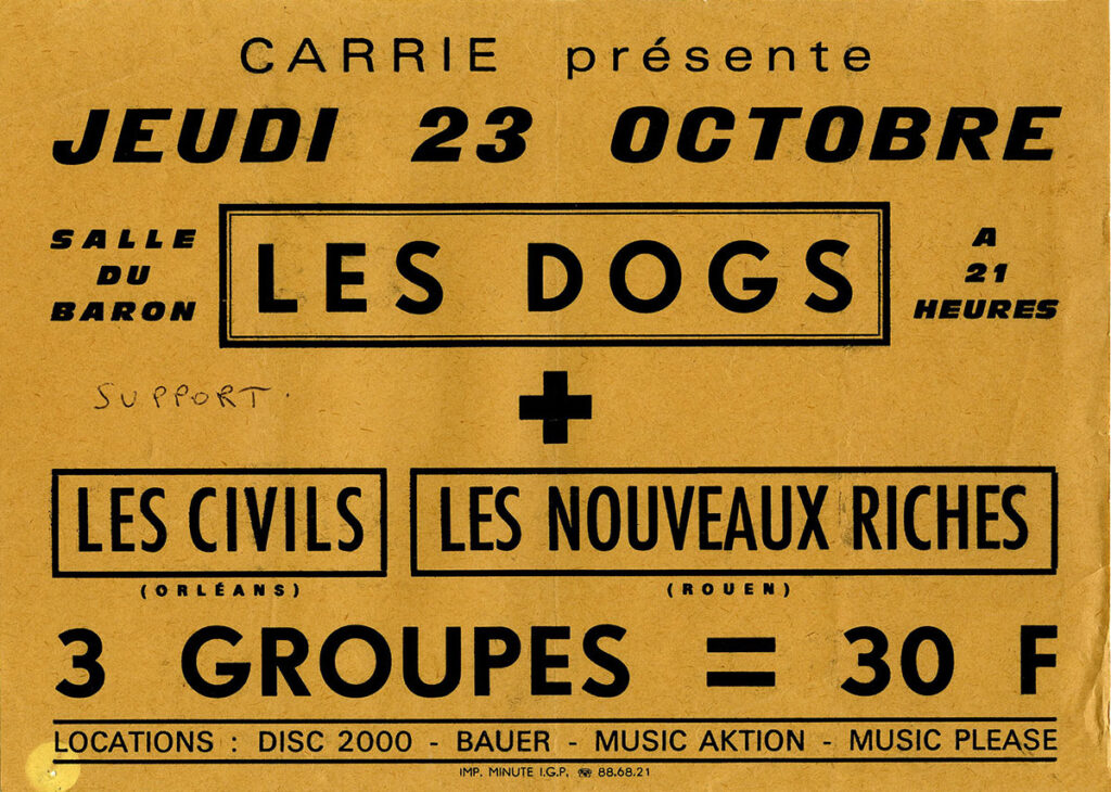 1980.10.23-Flyer01-Milouf-1024x730 Les Nouveaux Riches, Civils, Dogs (23/10/80)