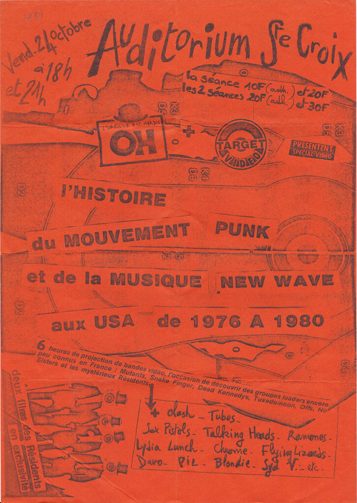 1980.10.24-Flyer01-Oreille-est-Hardie-726x1024 "Target vidéo" (24/10/80)