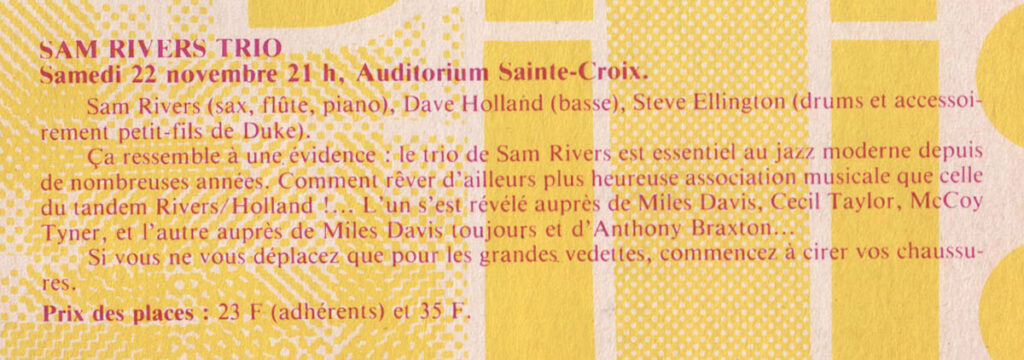 1980.10.01-Affiche01-24-34-imprimee-Oreille-est-HardiePROf-1024x360 Sam Rivers Trio (22/11/80)