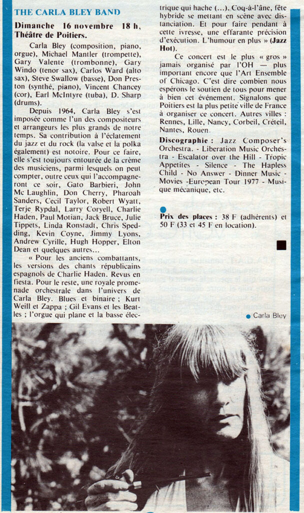 1980.11.01-Doc01.03-Oreille-est-Hardie-608x1024 Carla Bley Big Band (16/11/80)
