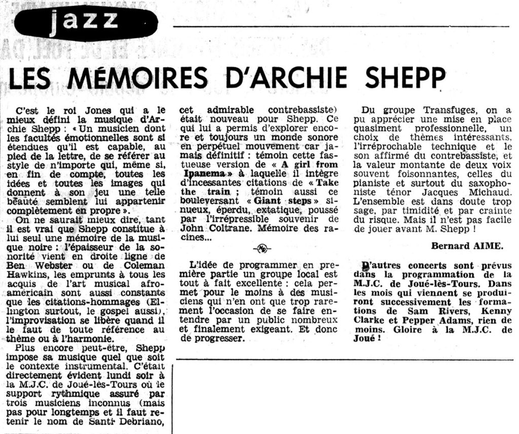 1980.11.06-NR.5ADb-1024x857 Archie Shepp, Christian Aimé Transfuge (03/11/80)