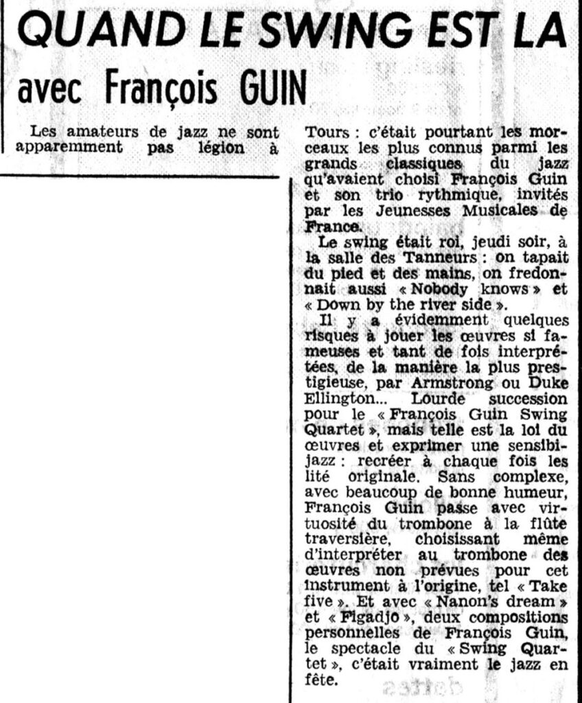 1981.03.09-NR.6ADc-848x1024 François Guin Swing Quartet (05/03/81)