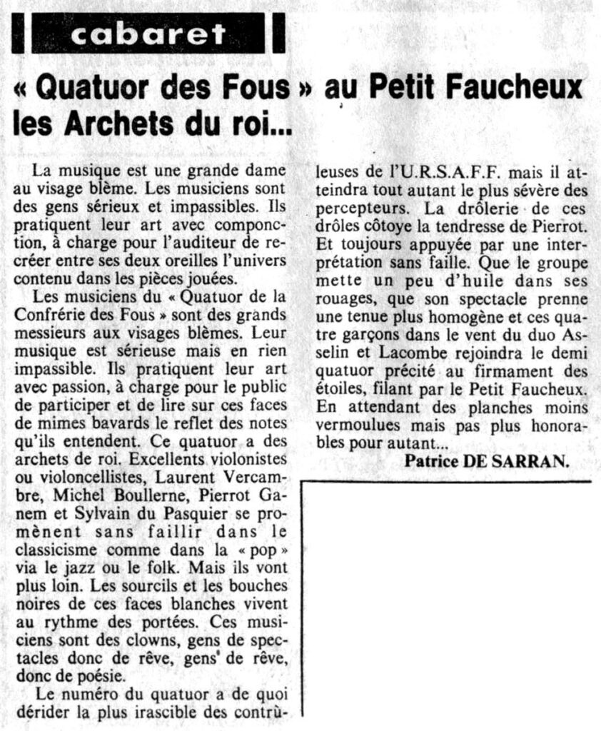 1981.04.07-NR.3ADA-842x1024 Quatuor à Cordes de la Confrérie des Fous (03 et 04/04/81)