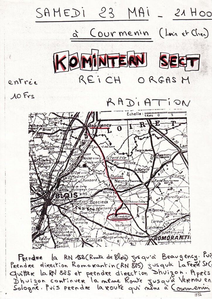 1981.05.23-Affiche01-A4-photocopiee-724x1024 Komintern Sect, Reich Orgasm, Radiation (23/05/81)