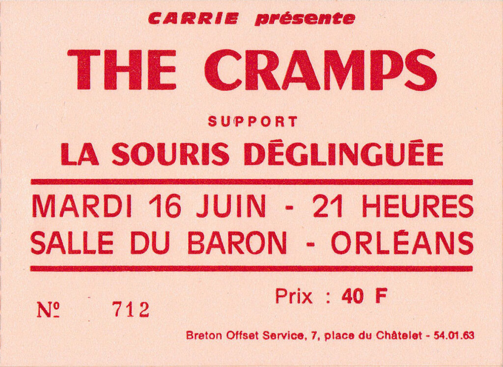 1981.06.16-Ticket01-Michel-Rose-1024x748 Fanatics, La Souris Déglinguée (annulé), Cramps (16/06/81)