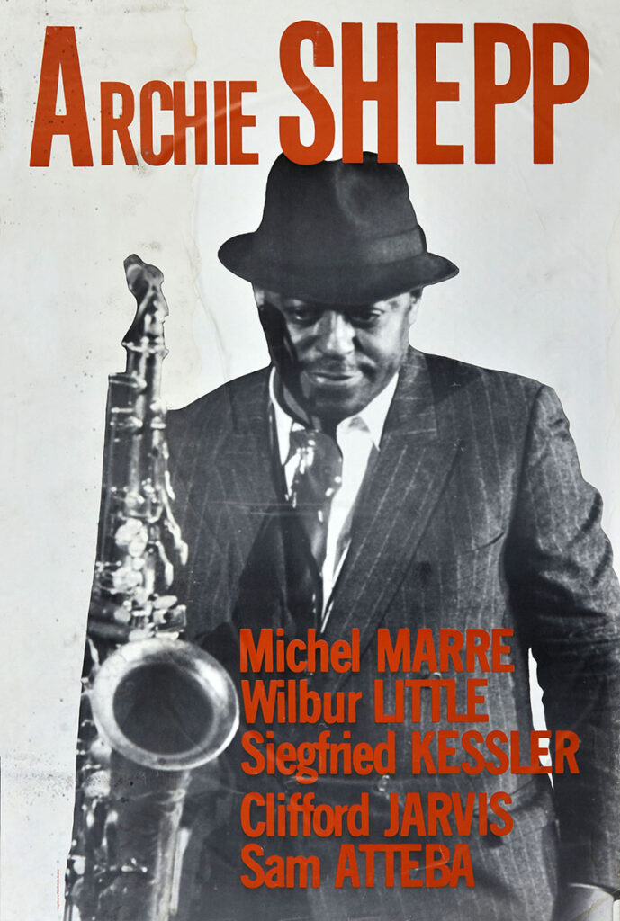 Archie-Shepp-Affiche01-80-119-imprimee-Oreille-est-Hardie-Copie-689x1024 Archie Shepp Quintet, Lounge Lizards (15/10/81)