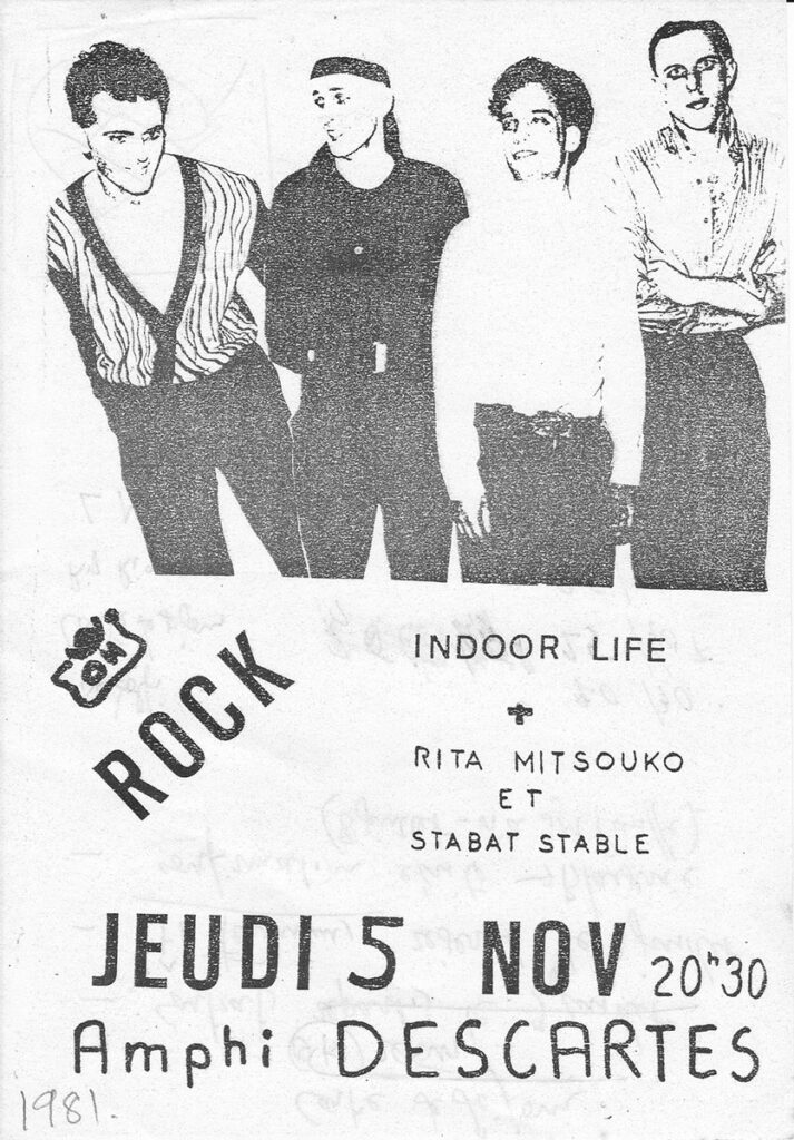 1981.11.05-Flyer01-Oreille-est-Hardie-713x1024 Stabat Stable, Rita Mitsouko, Indoor Life (05/11/81)