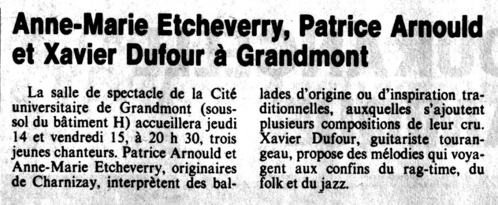 1982.01.13-NR.4ADc-1024x423 Xavier Dufour, Anne-Marie Etcheverry, Patrice Arnoud (14 et 15/01/82)