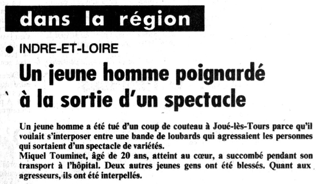 1982.03.26-NR.1AD-1024x596 Francis Lalanne (24/03/82) Agression mortel de Miguel Touminet par des loubards