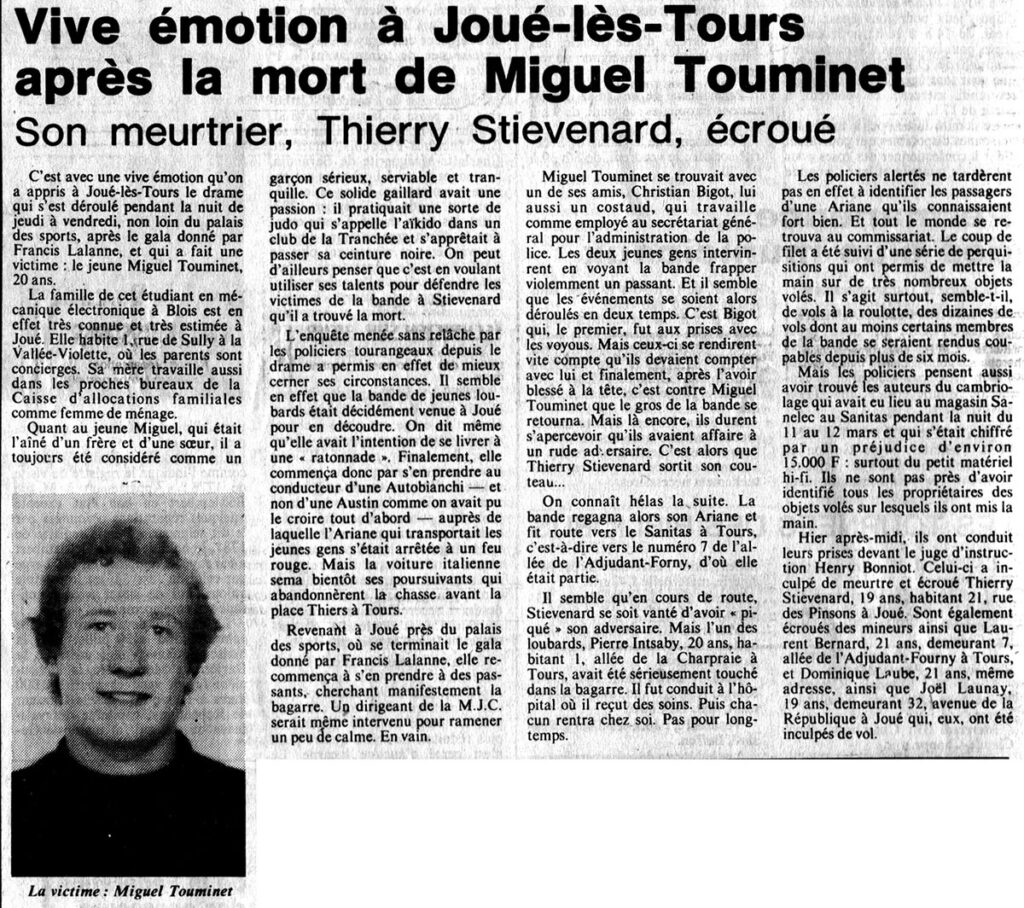 1982.03.27-NR.6AD-1024x908 Francis Lalanne (24/03/82) Agression mortel de Miguel Touminet par des loubards