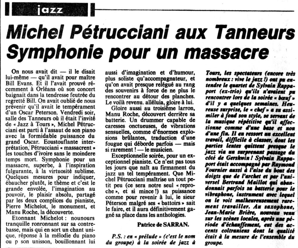 1982.03.29-NR.4ADa-1024x852 Michel Pétrucciani, Sylvain Rappaport Quartet (26/03/82)