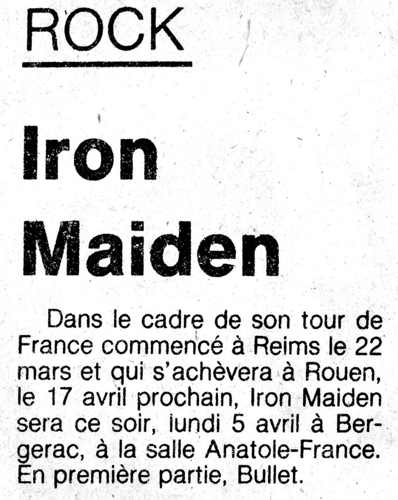 1982.04.05-Presse01-Rock-Around-The-Clautre-815x1024 Bullet, Iron Maiden (05/04/82)