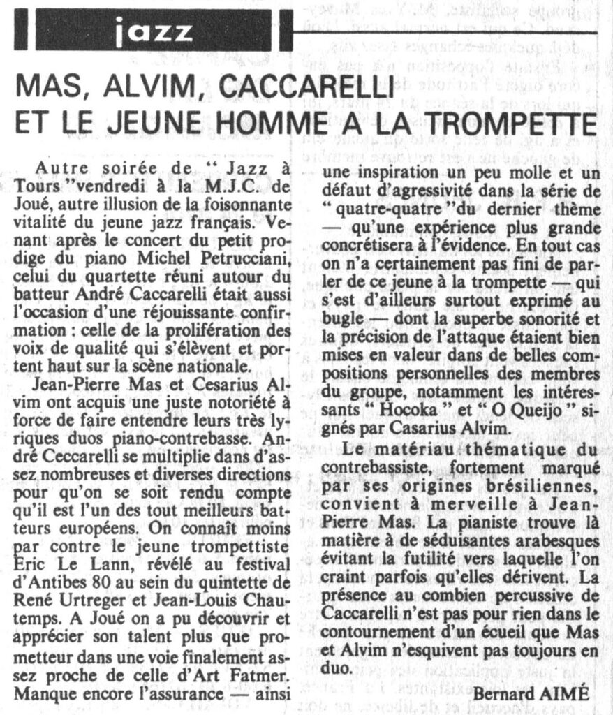 1982.04.27-NR.4ADa-878x1024 Cesarius Alvim, André Ceccarelli, Jean-Pierre Mas, Eric Lelann (23/04/82)