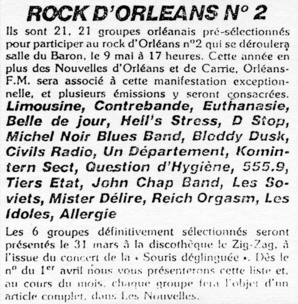 Presse-1982-Nouvelles-dOrleans "Rock d'Orléans" (09/05/82)