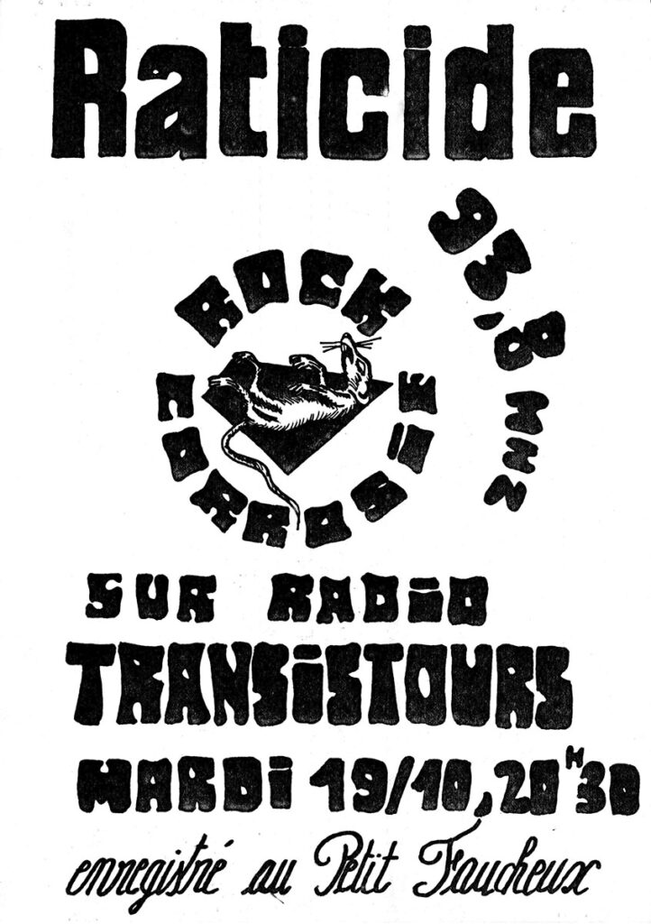 1983.10.19-Pirate-sur-Transistours-Affiche-A4-photocopiee-01-Radio-Beton-722x1024 "Pirate" Raticide (19/10/82)