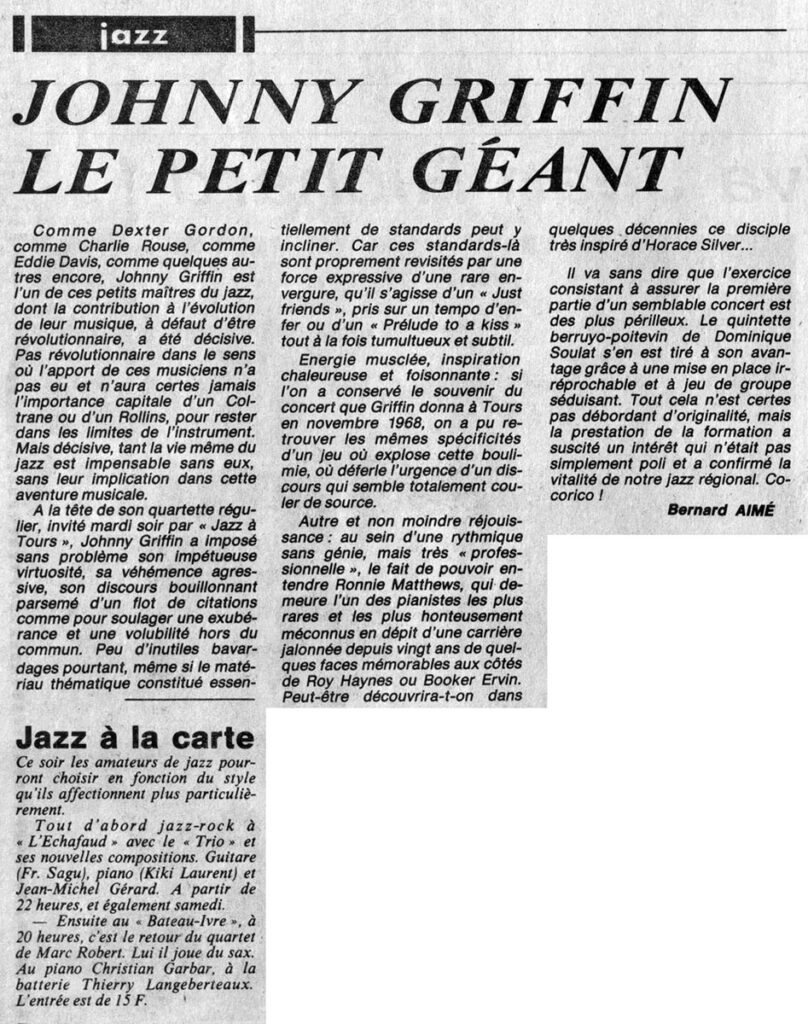 1983.01.20-NR01-Copie-808x1024 Johnny Griffin et Dominique Soulet (18/01/83)