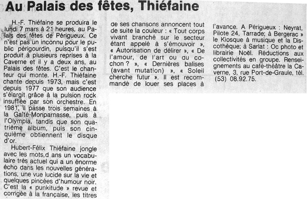 1983.03.02-Sud-Ouest01-Rock-Around-The-Clautre-1024x665 Hubert-Félix Thiéfaine (07/03/83)