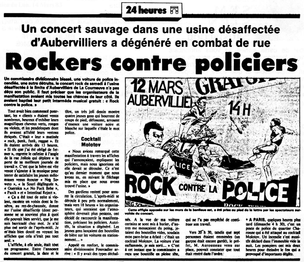 1983.03.14-Le-Parisien-Eric-SionneauPRE-1024x881 "Rock contre la police" (12/03/83)