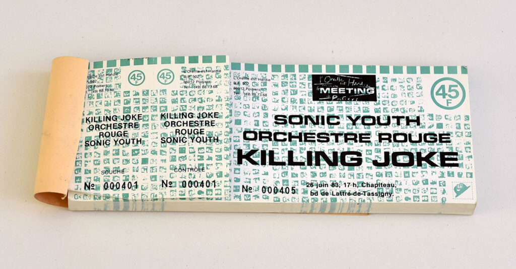 1983.06.26-CarnetASouche01-Oreille-est-Hardie-1024x534 "Meeting de Poitiers" Sonic Youth, Orchestre Rouge, Killing Joke