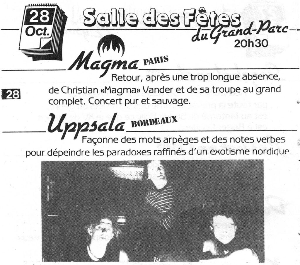 1983.10.04-Prog01-Dominique-B030-1024x904 "Boulevard du rock 1983" Magma, Uppsala (28/10/83)