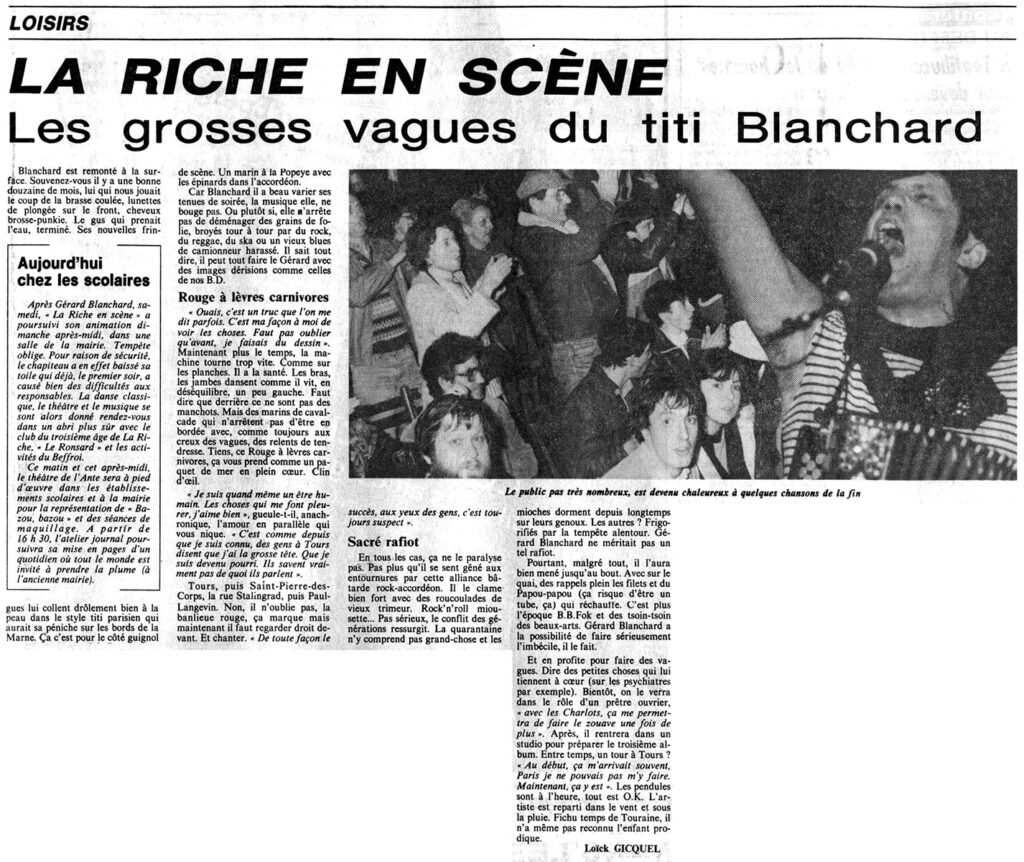 1983.11.28-NRCO.3ADPRE000349-1024x862 "La Riche en scène !" Gérard Blanchard (26/11/83)