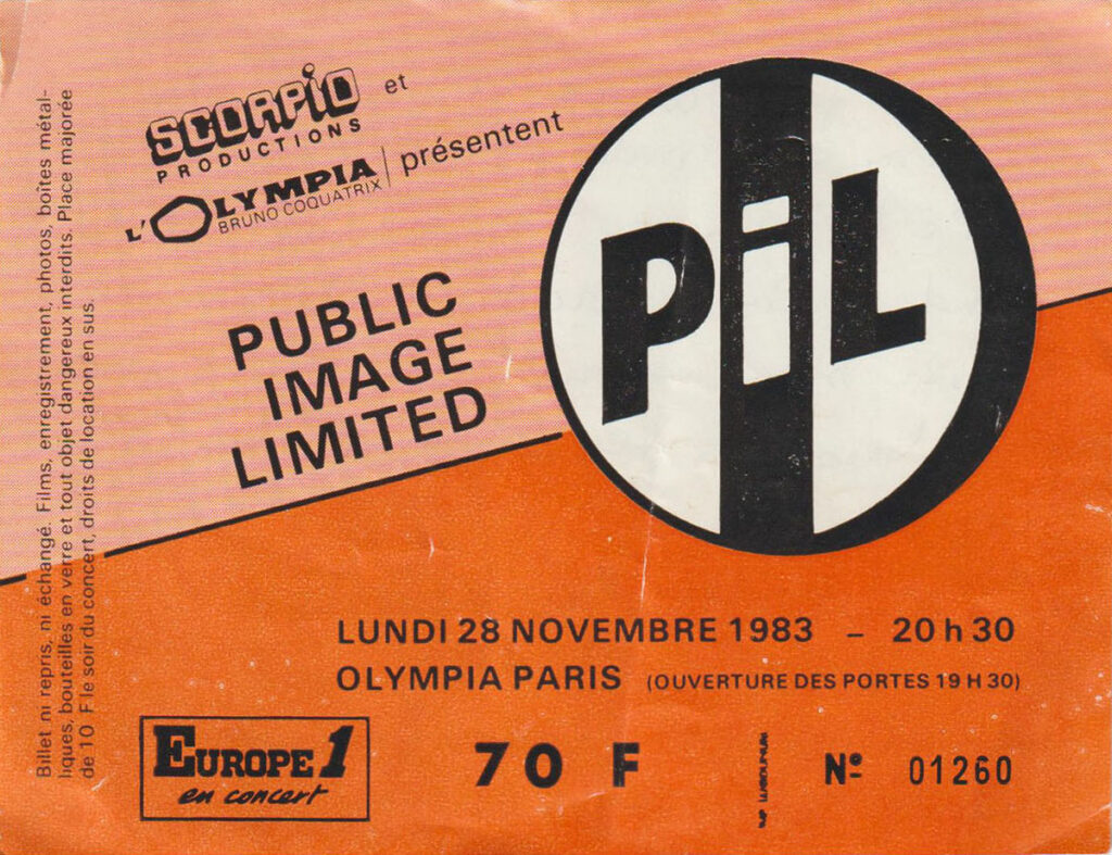 1983.11.28-Ticket01-Patrick-Korbendau-1024x787 Derkowalsky et P.I.L. (28/11/83)