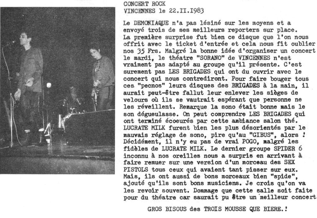 demoniaque1984_19840101_n000-12-1024x703 Les Brigades, Spider 6, Lucrate Milk (22/11/83)