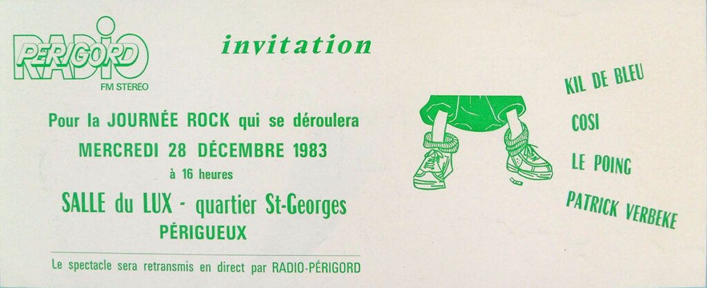 1983.12.28-Ticket-Rock-around-the-clautre-1024x417 Kil de Bleu, Cosi, Le Poing, Patrick Verbeke (28/12/83)